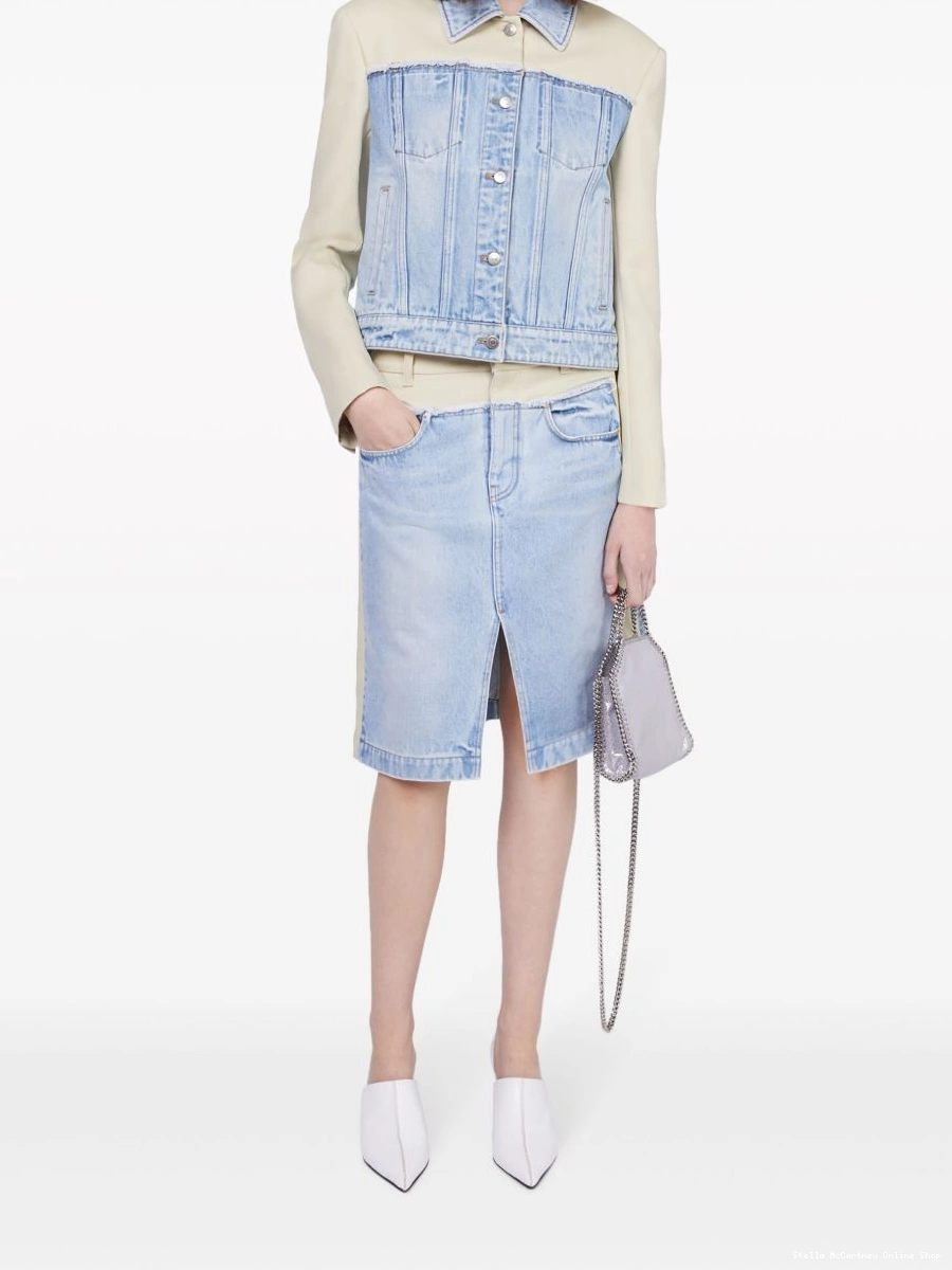 Affordable denim Women two-tone McCartney panelled Stella skirt 0405
